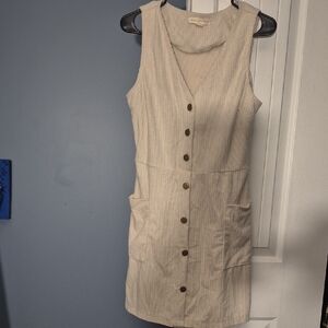 Elegant Cream Button-Front Mini Dress